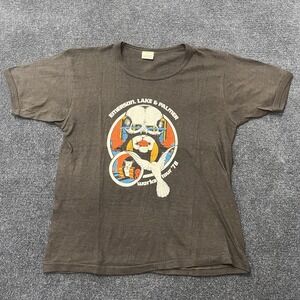 Vintage Emerson Lake Palmer Shirt Mens Large Black Works Tour 78 Band Tee 1970s